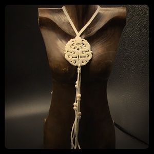 Hand Carved Agate Medallion Necklace